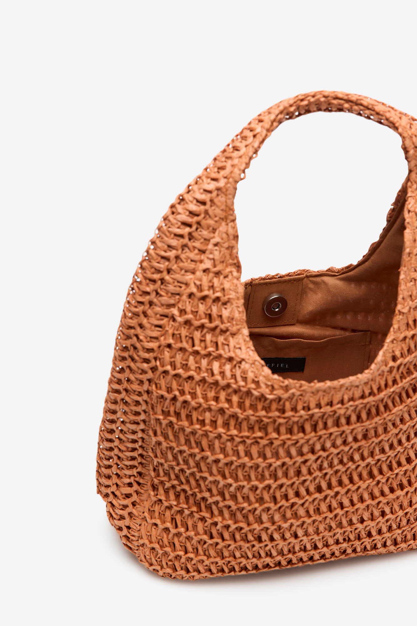 Cortefiel Bolsa hobo trenzada Naranja