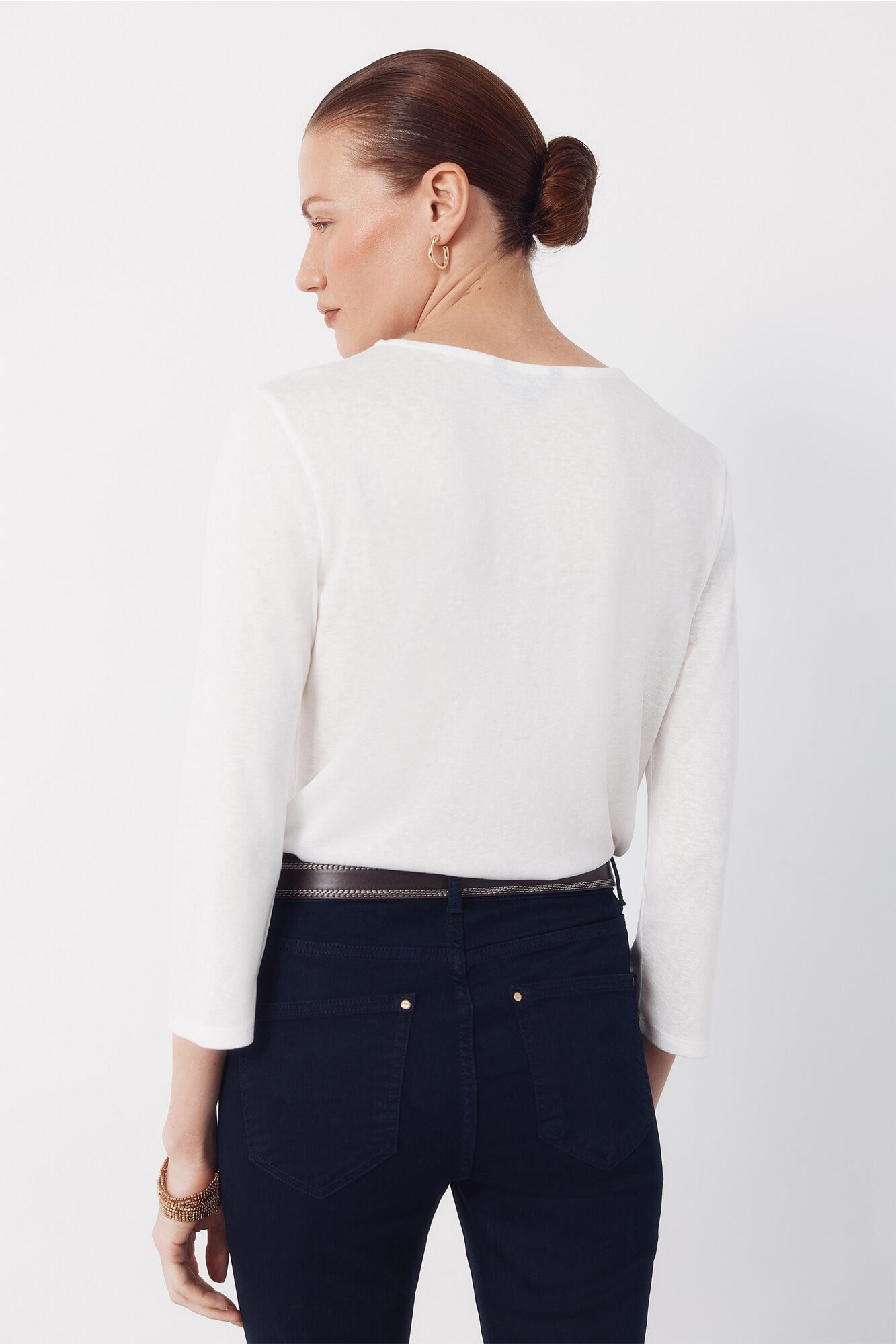 Cortefiel Camiseta detalle vainicas Marfil