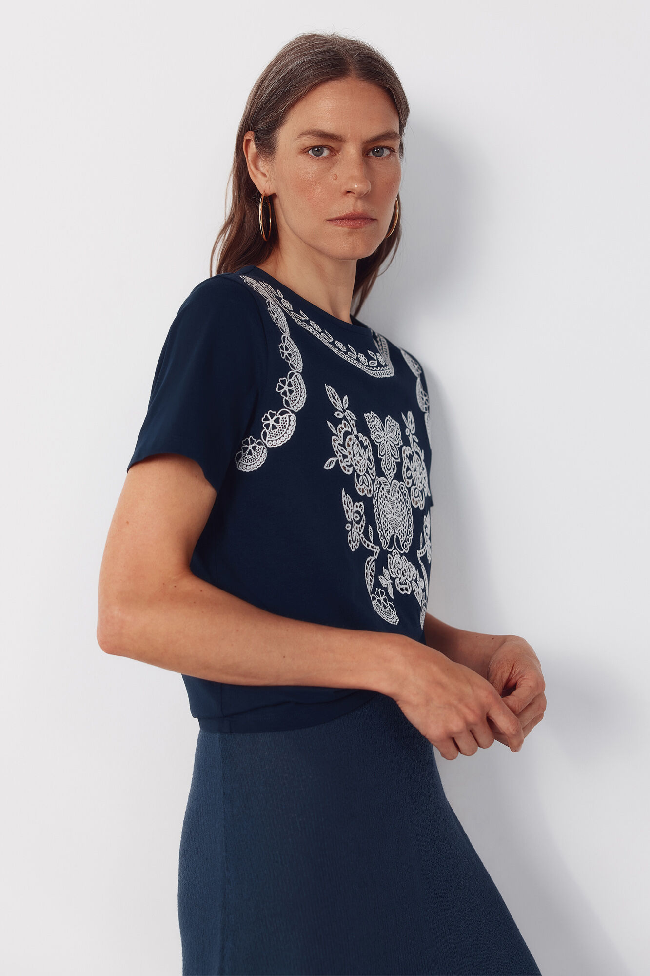 Cortefiel Playera estampada Azul
