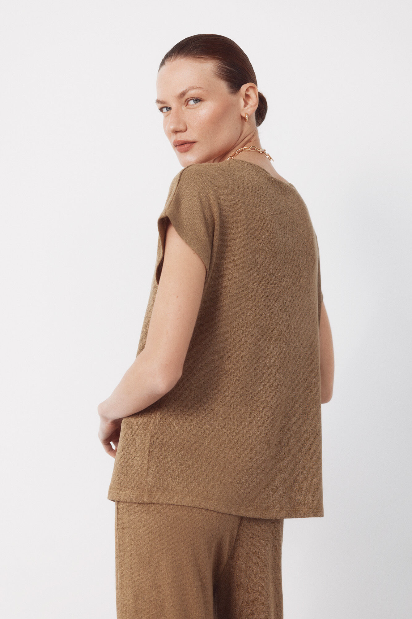 Cortefiel Camiseta aspecto r&uacute;stico Kaki