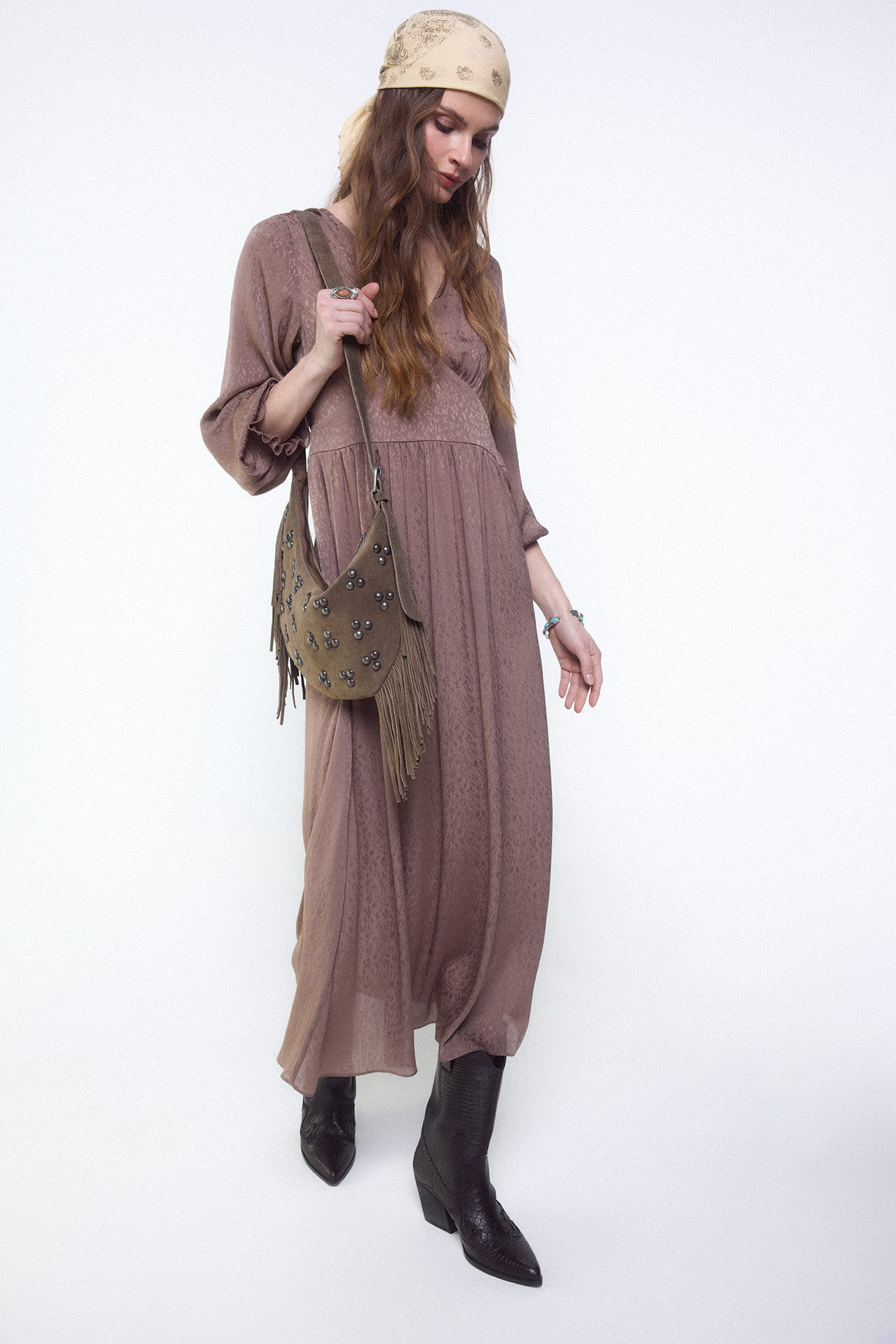 Slowlove Vestido fluido de jacquard