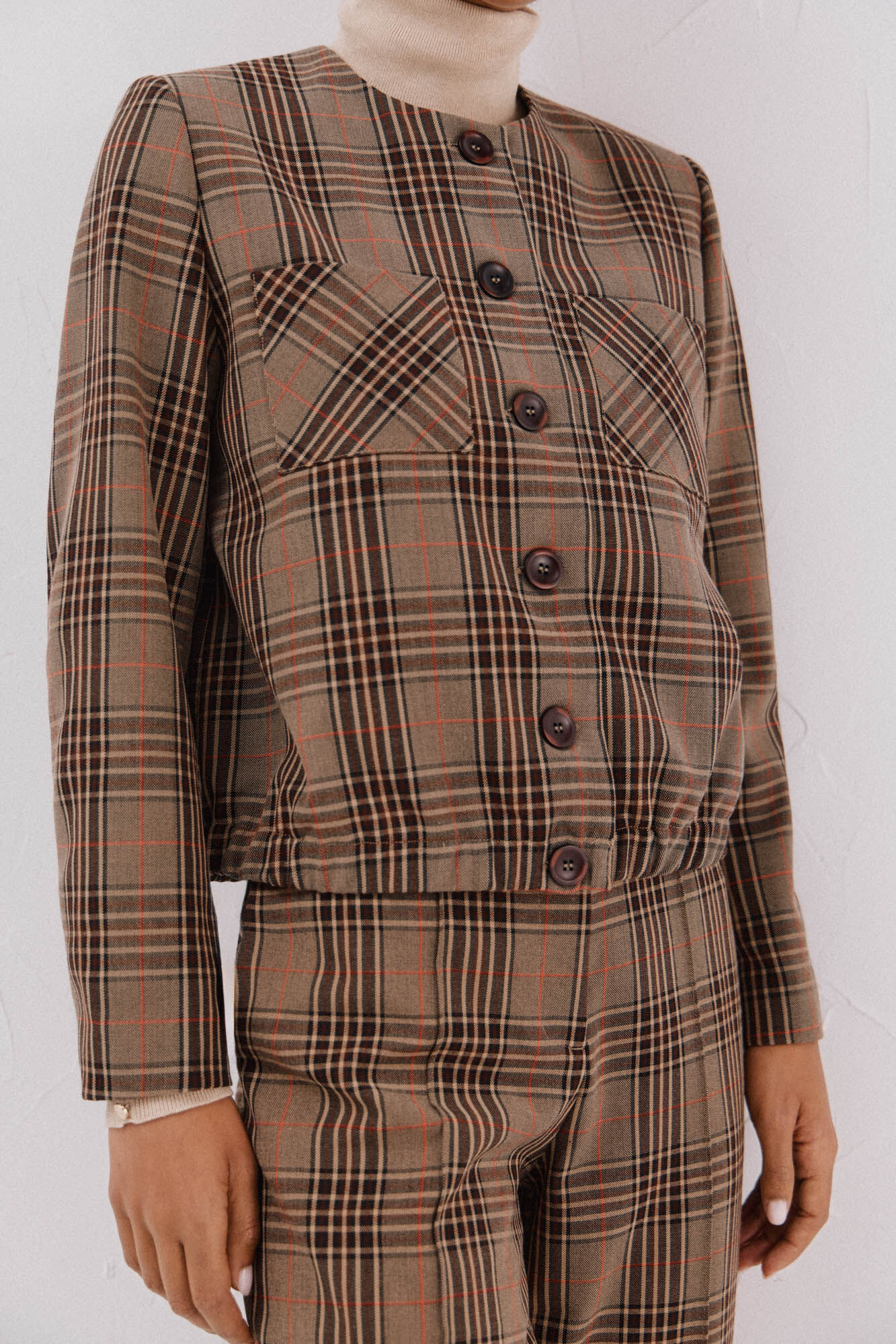 Cortefiel Chamarra de cuadros Arena