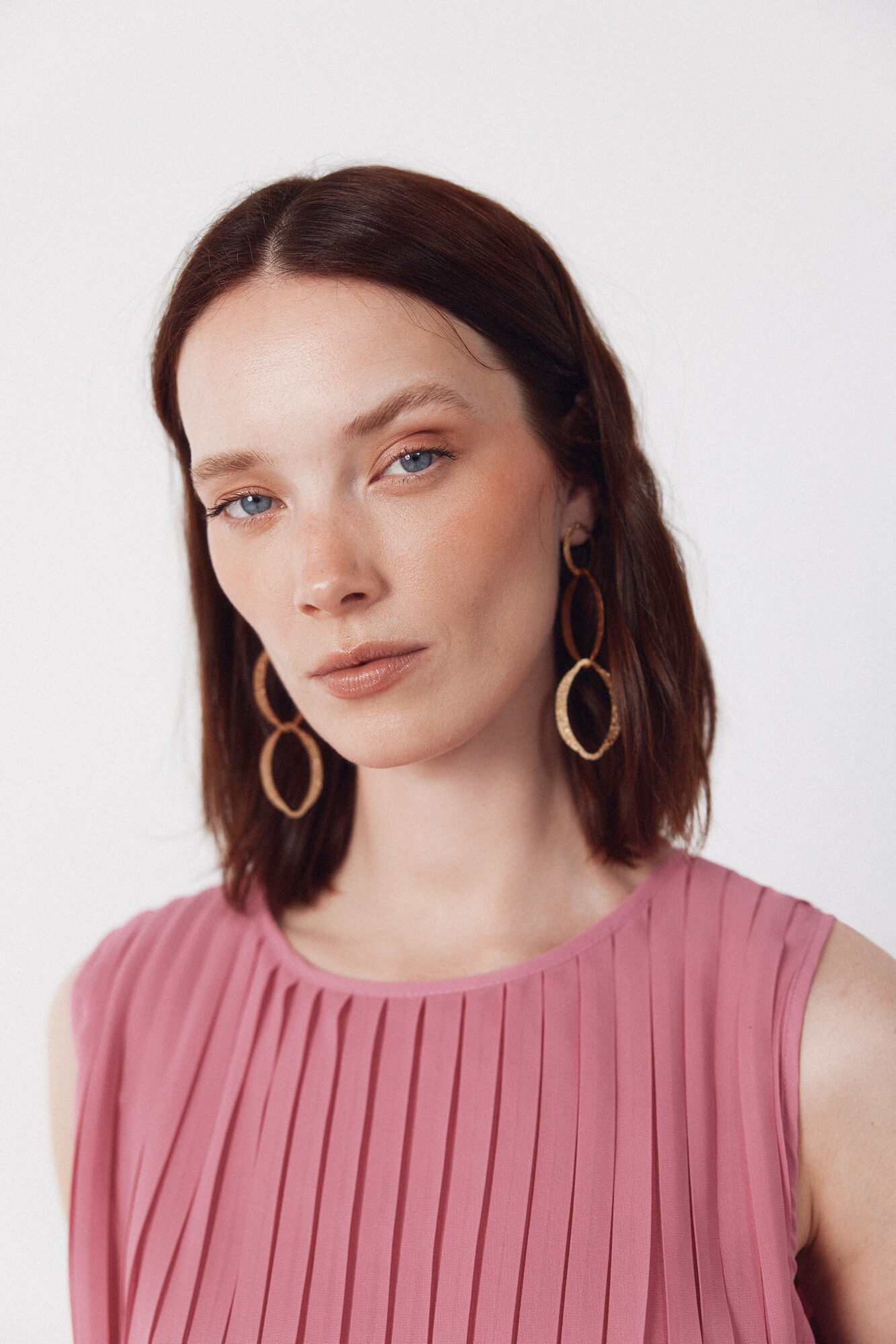 Cortefiel Blusa plisada Rosa