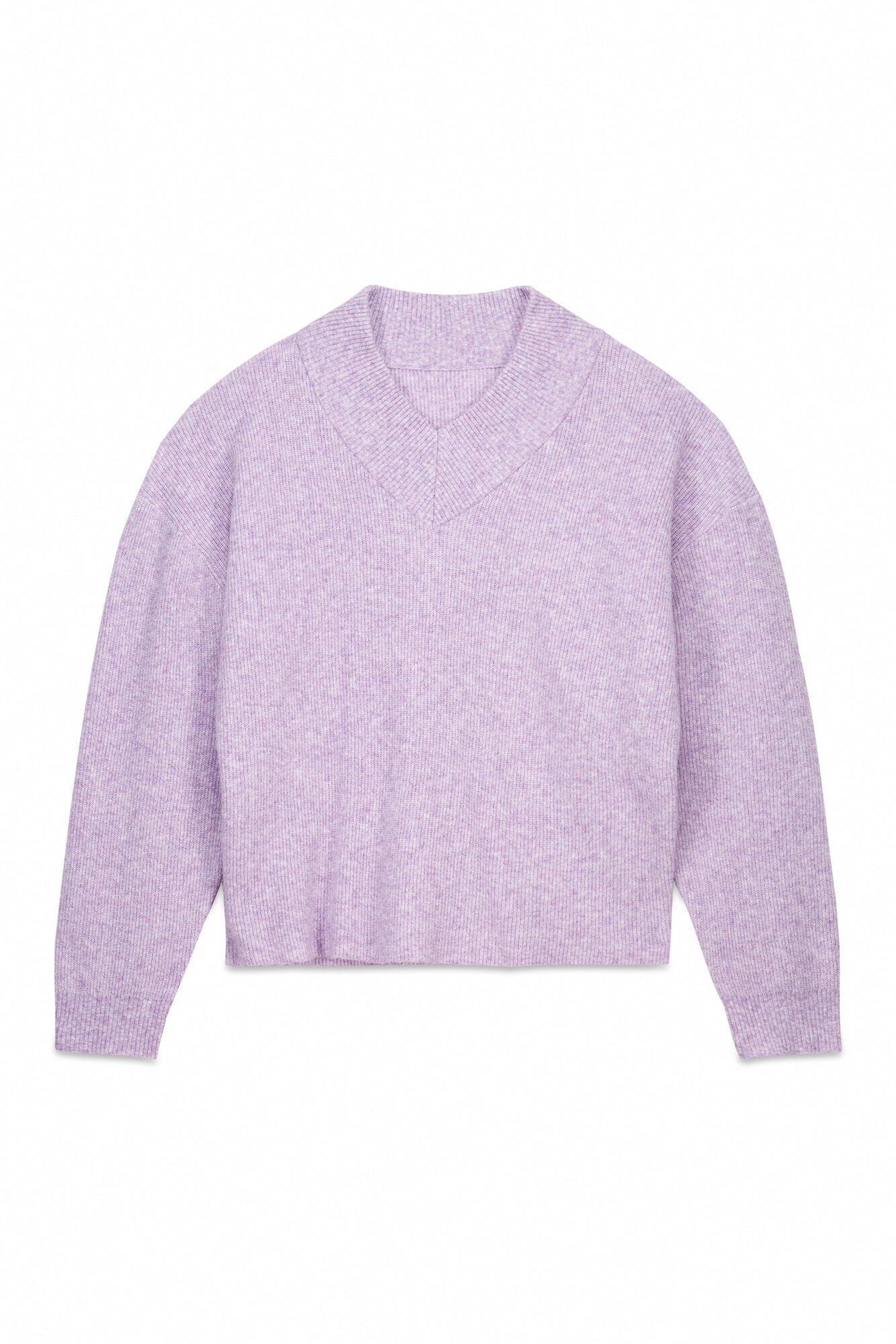 Slowlove Su&eacute;ter perlado cuello en pico Lila