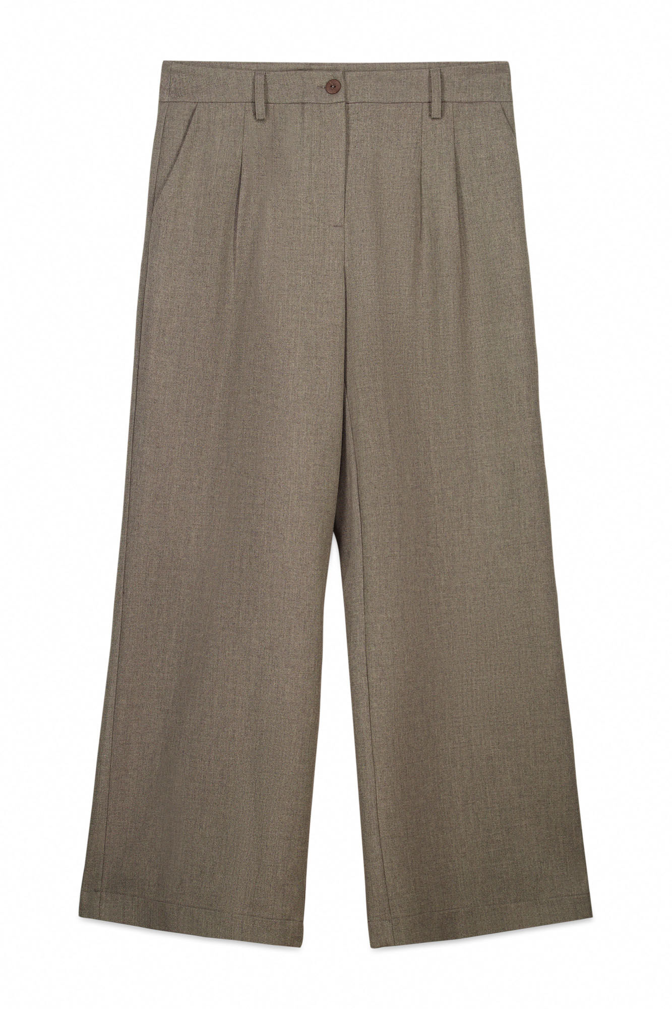 Slowlove Pantal&oacute;n recto con pinzas Gris