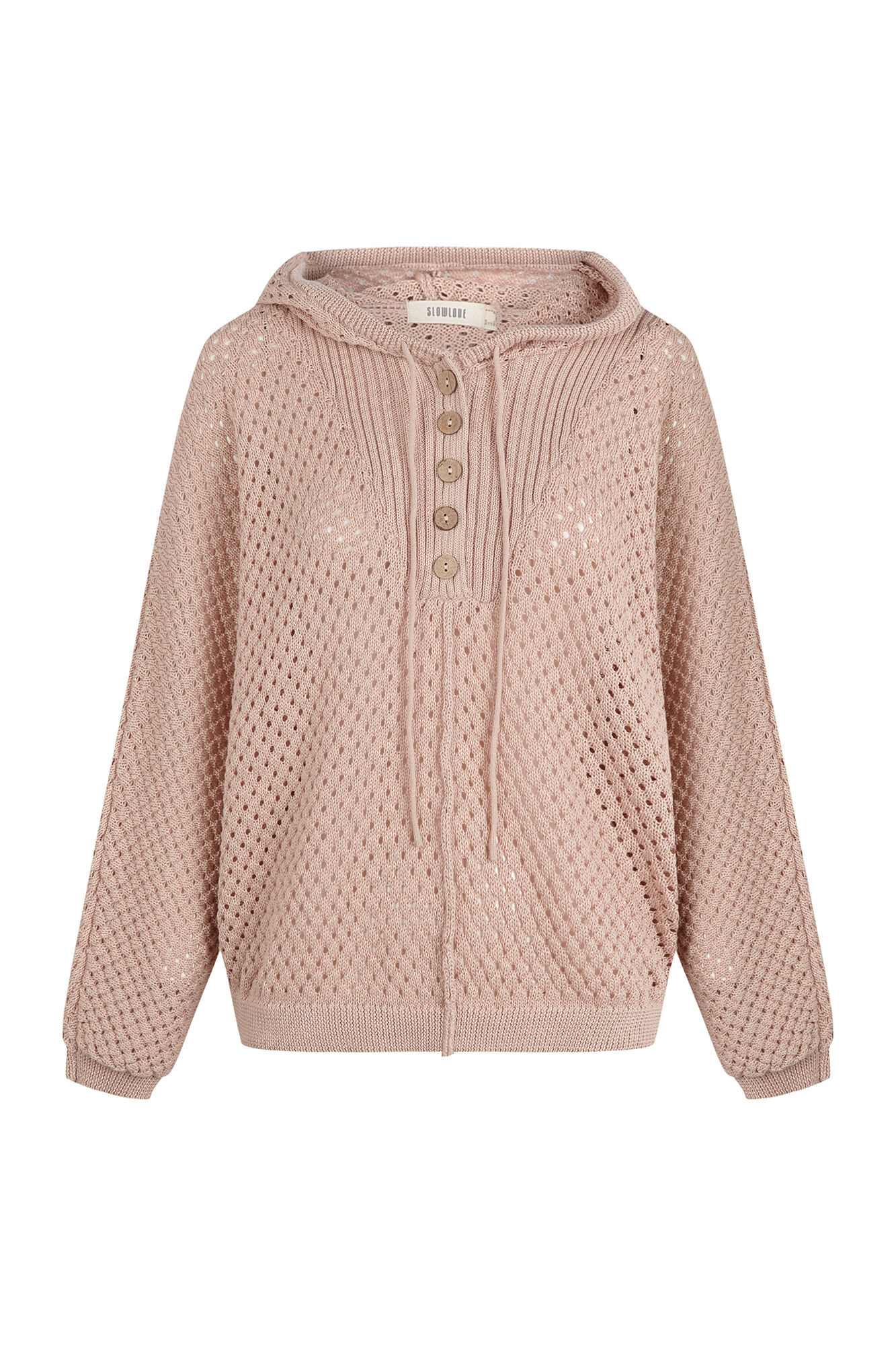 Slowlove Su&eacute;ter calado con capucha Arena