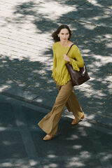 Cortefiel Su&eacute;ter fino con volantes Verde