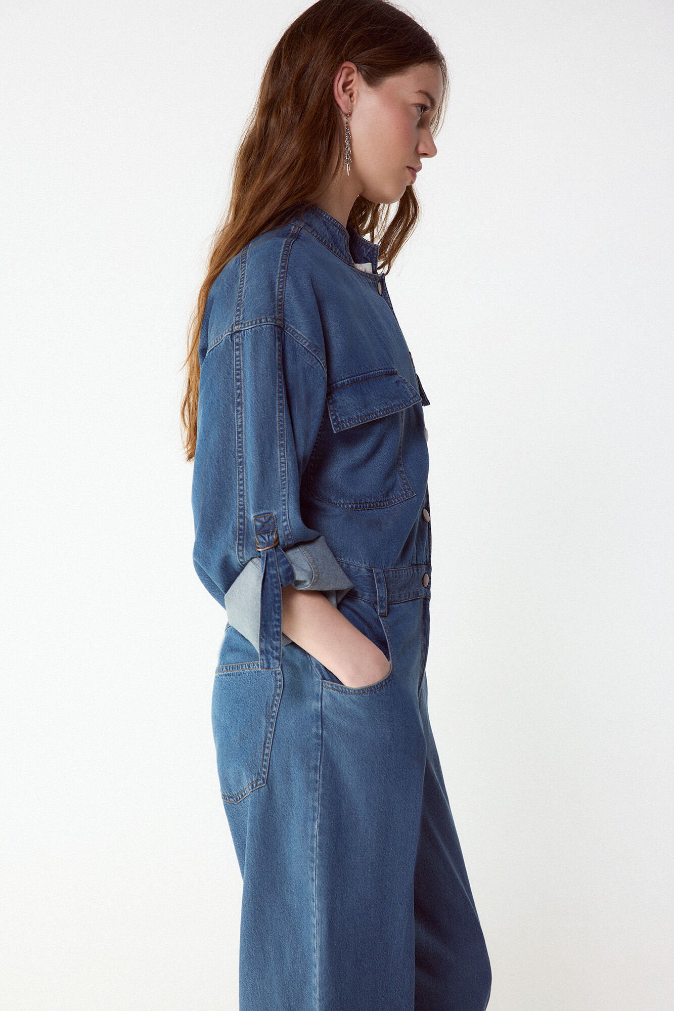 Slowlove Jumpsuit de mezclilla cargo Azul oscuro