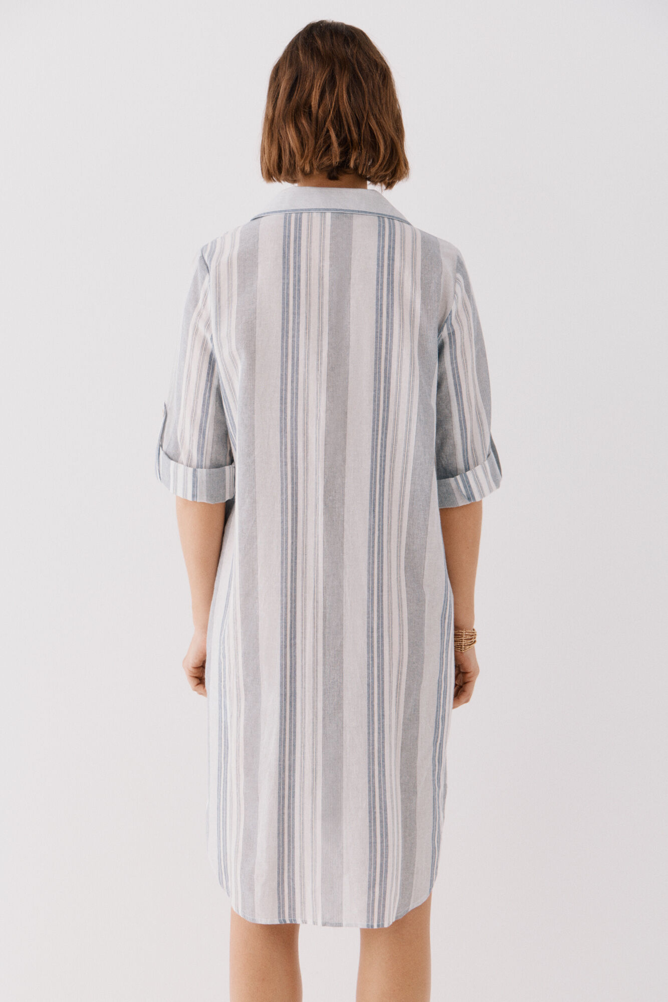 Cortefiel Caft&aacute;n camisero largo Estampado azul