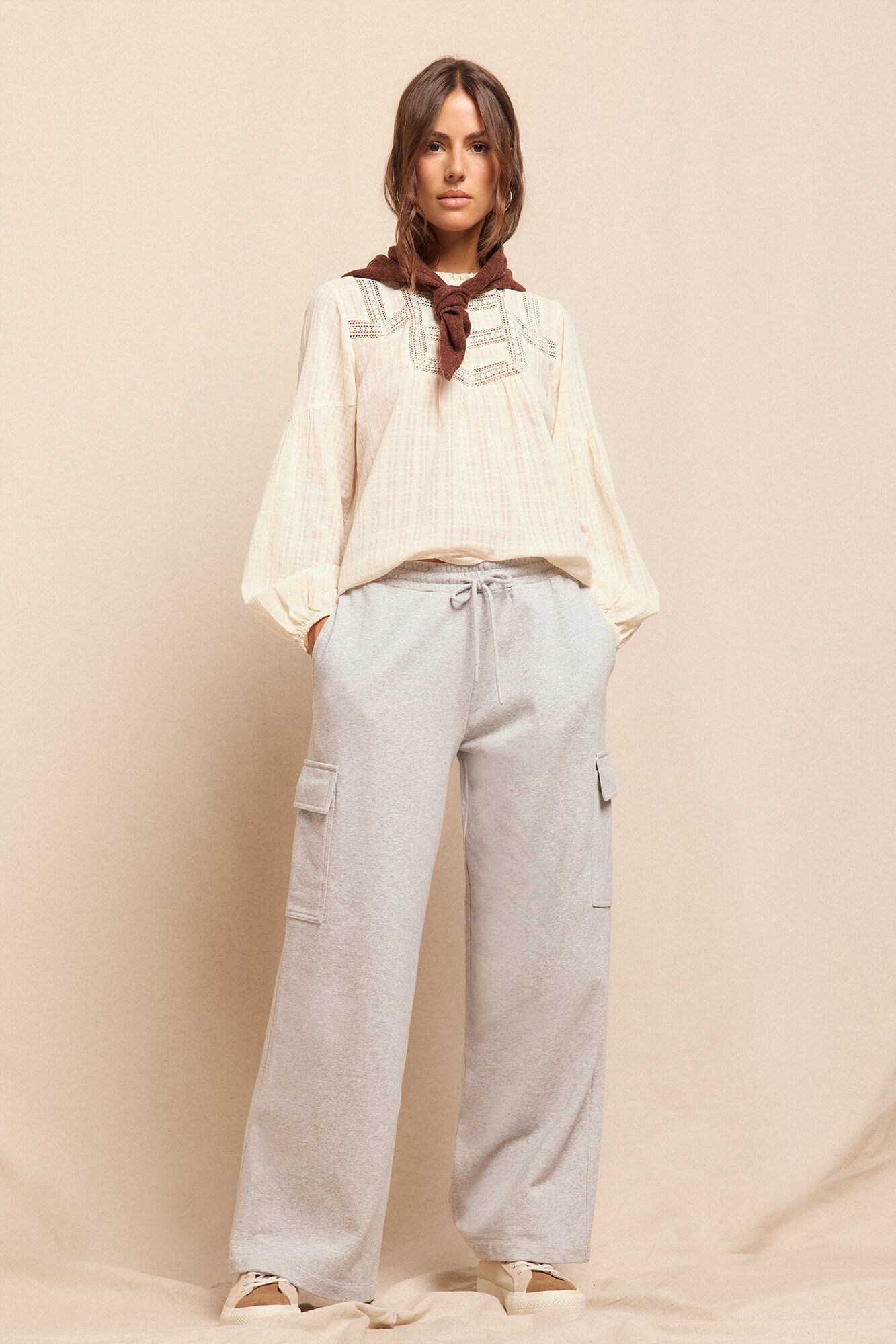 Slowlove Pantal&oacute;n cargo de ch&aacute;ndal Gris