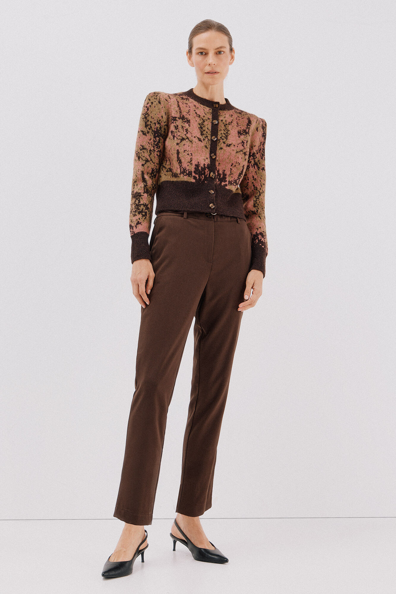 Cortefiel Chamarra con pliegue en el hombro Marr&oacute;n oscuro