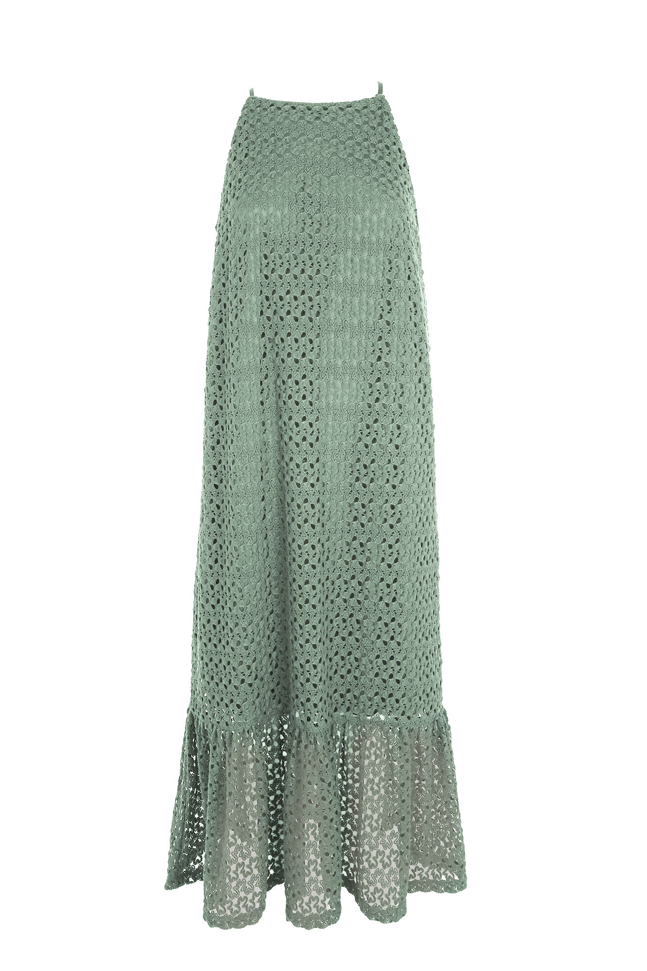 Cortefiel Vestido halter con estructura Kaki