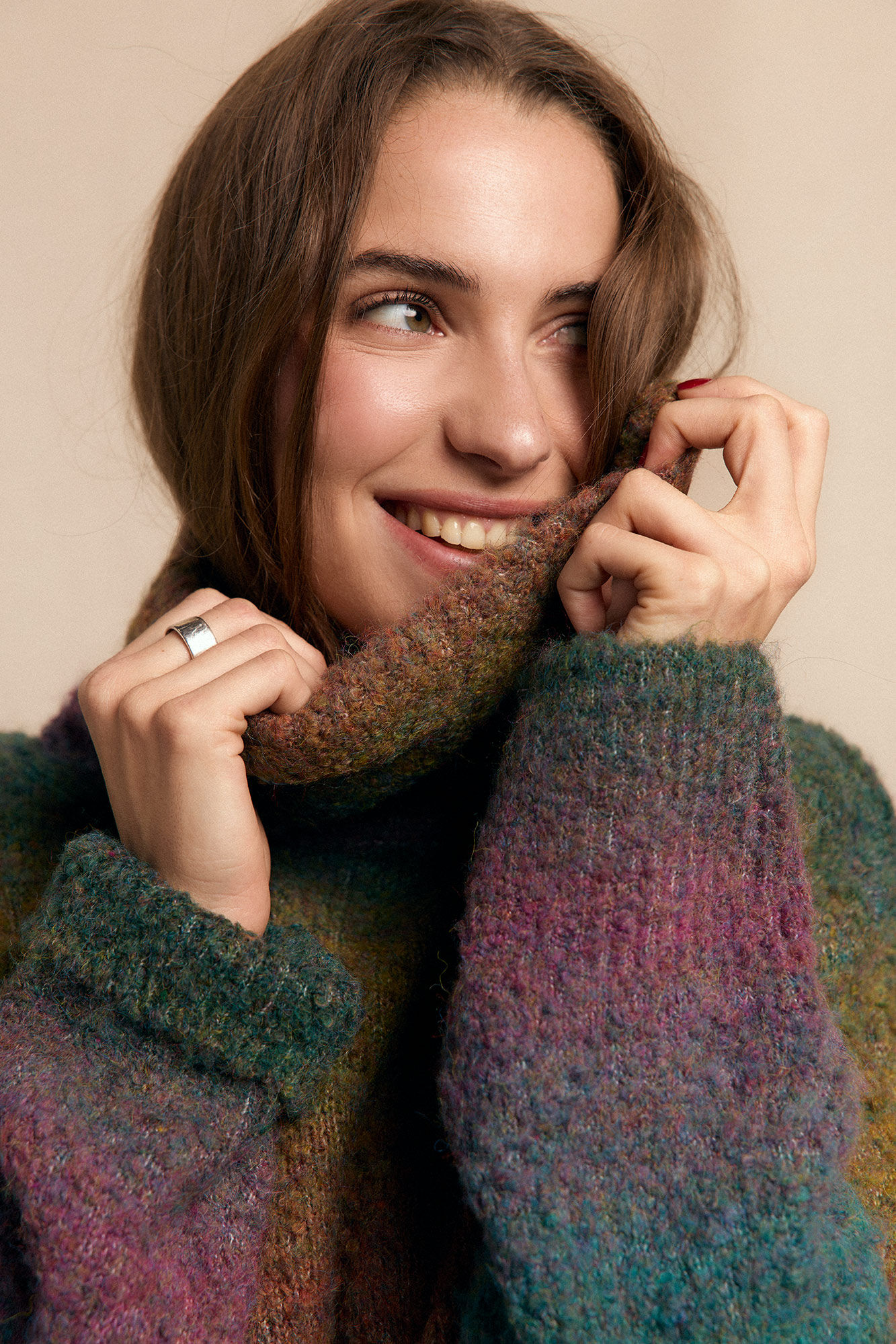 Slowlove Su&eacute;ter cuello vuelto multicolor