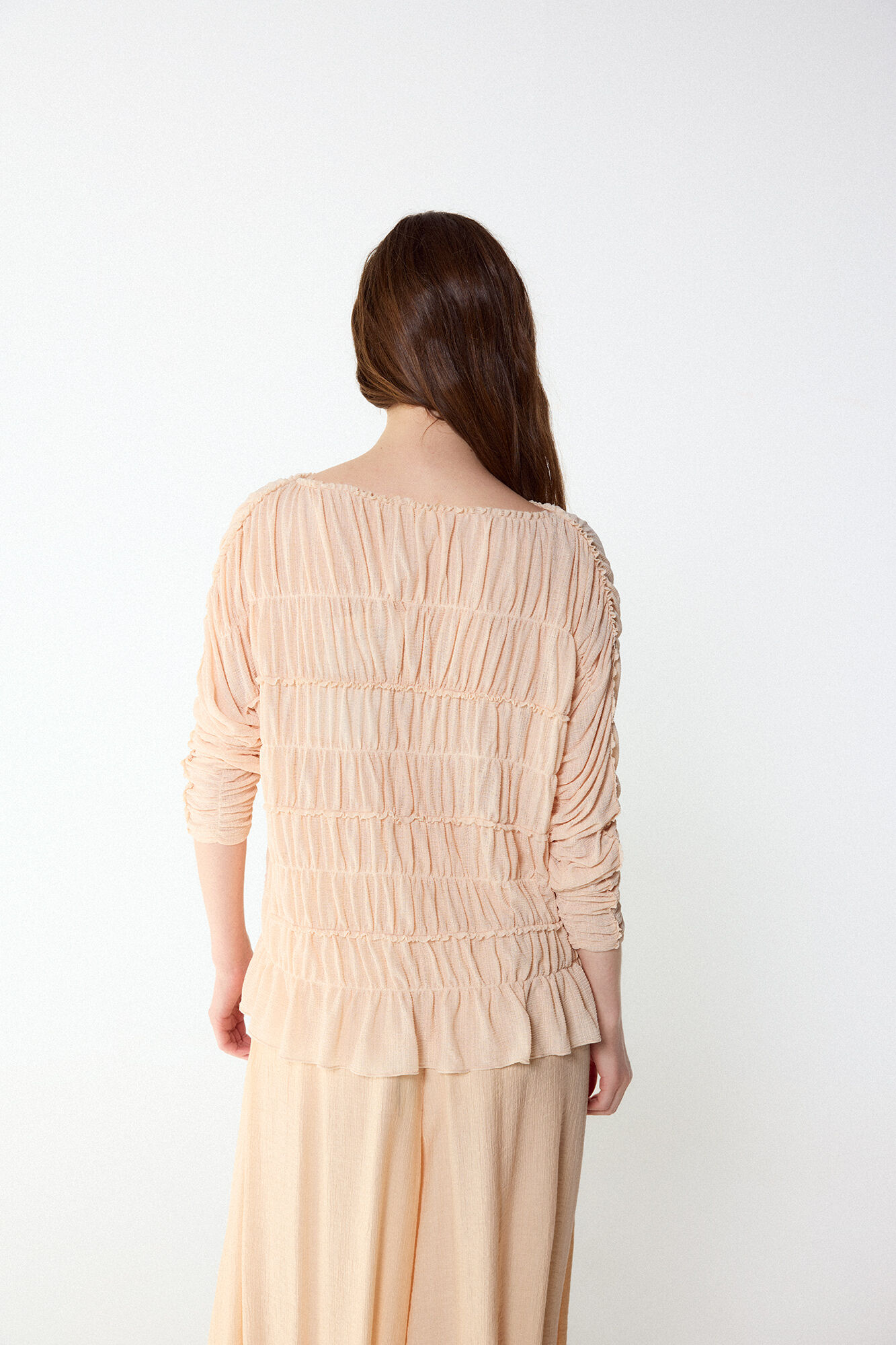 Slowlove Top con frunces Naranja