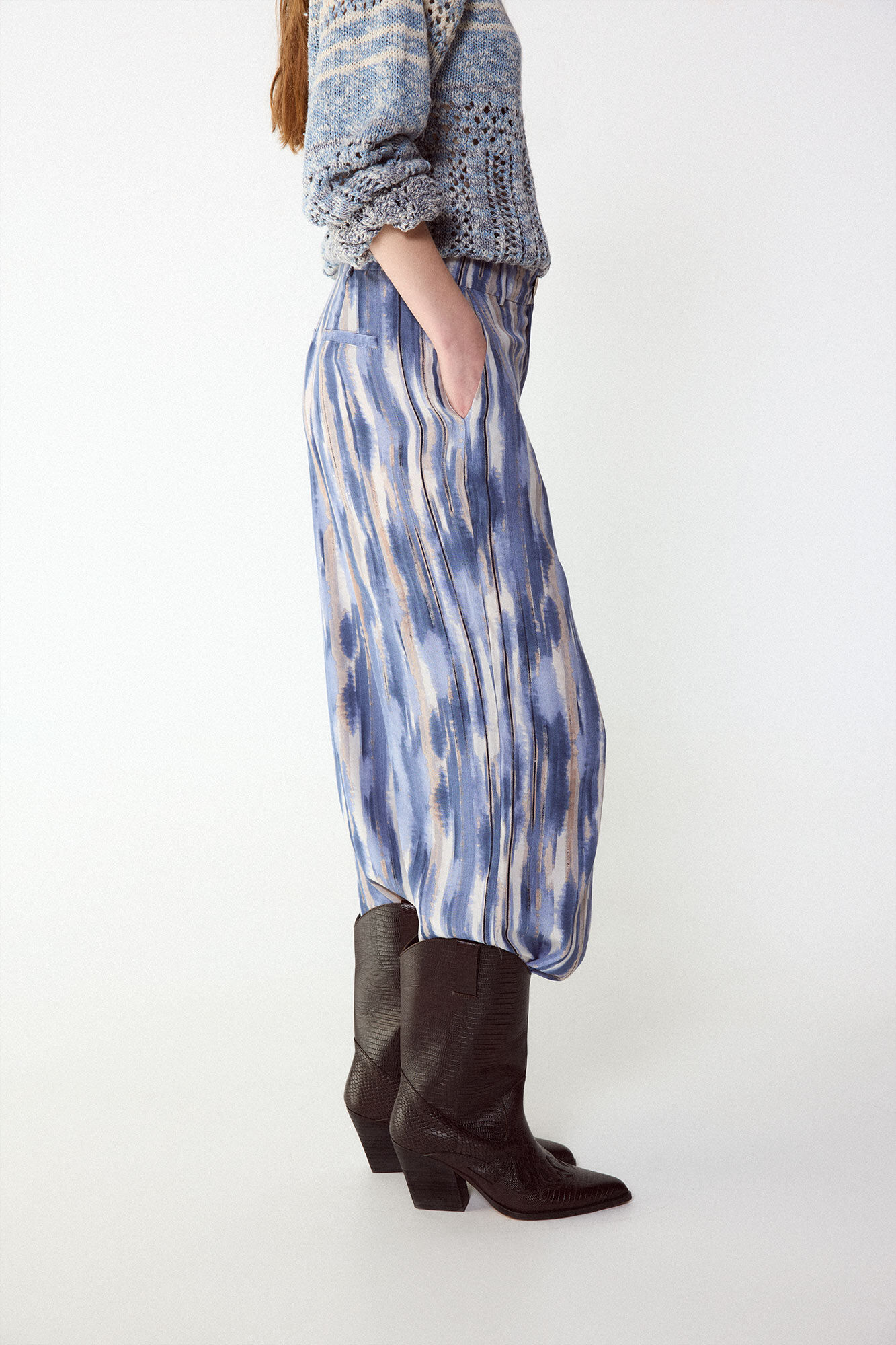 Slowlove Pantal&oacute;n estampado Estampado azul