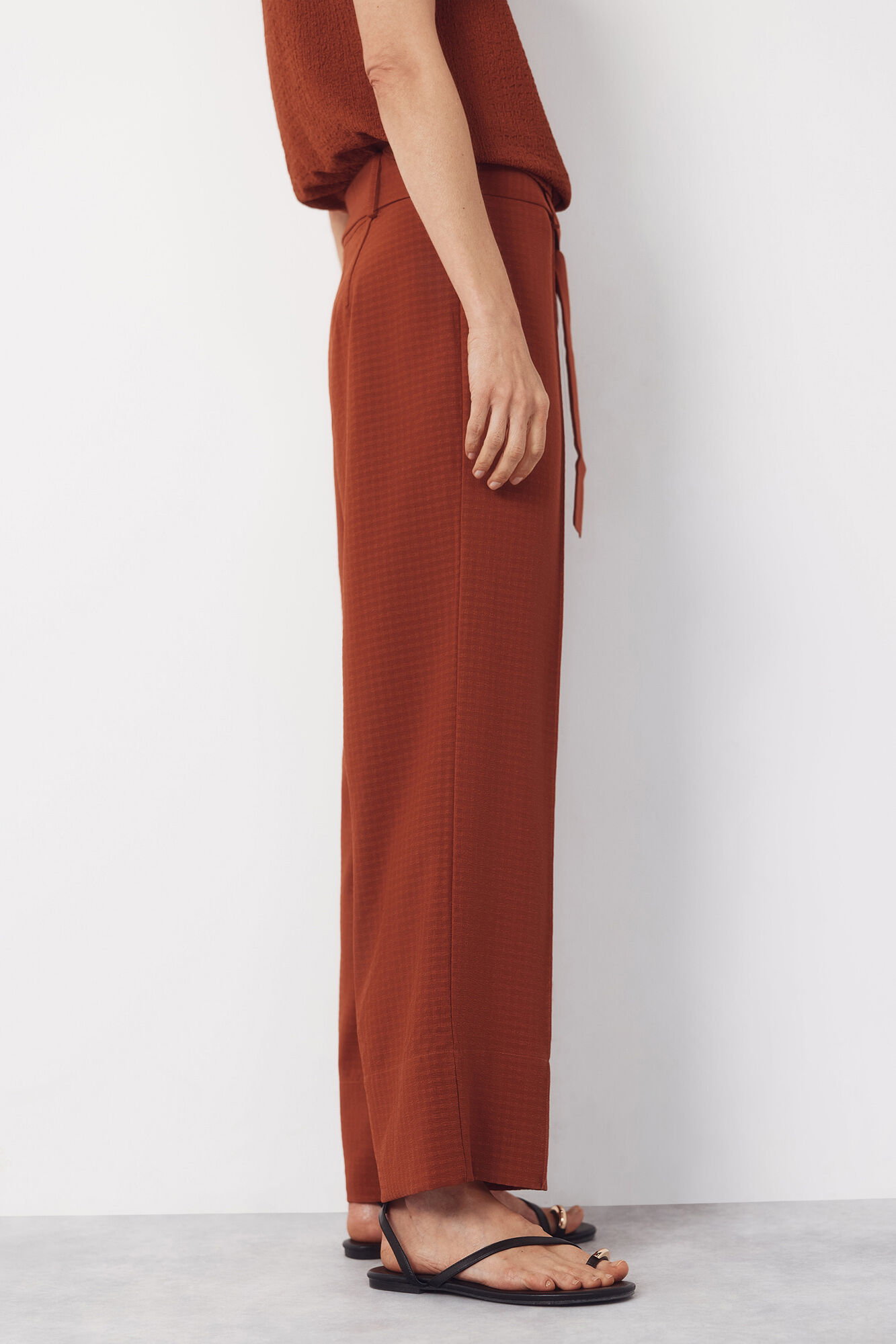 Cortefiel Pantal&oacute;n de estructura fluida Marr&oacute;n