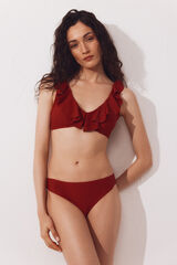 Cortefiel Top con volante Rojo