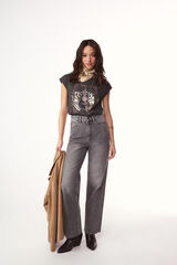 Slowlove Jeans new recto Estampado gris