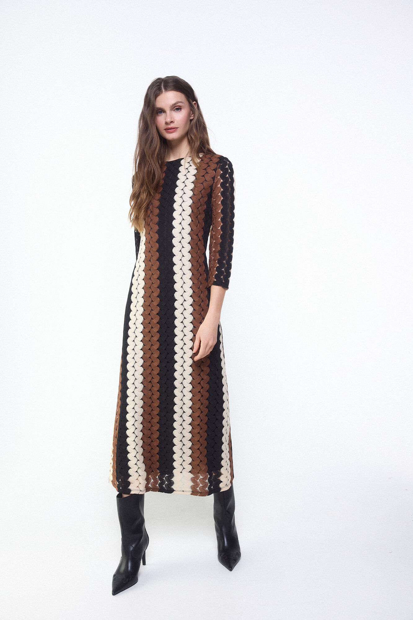 Slowlove Vestido de estructura multicolor