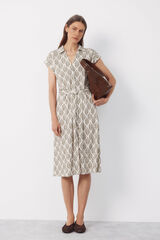 Cortefiel Vestido camisero Estampado blanco