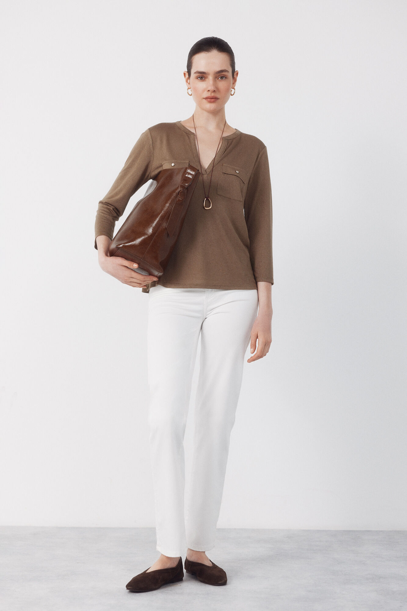 Cortefiel Camiseta bolsillos