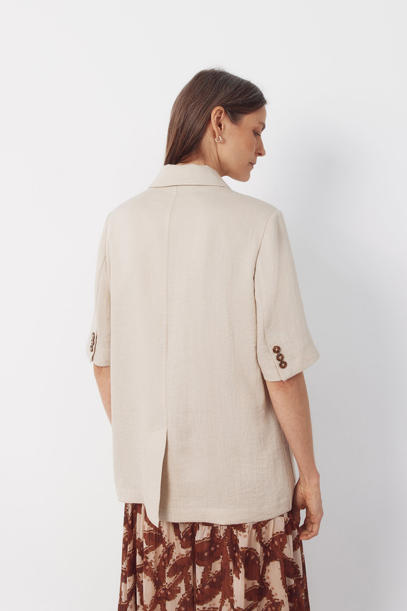Cortefiel Blazer manga corta Beige