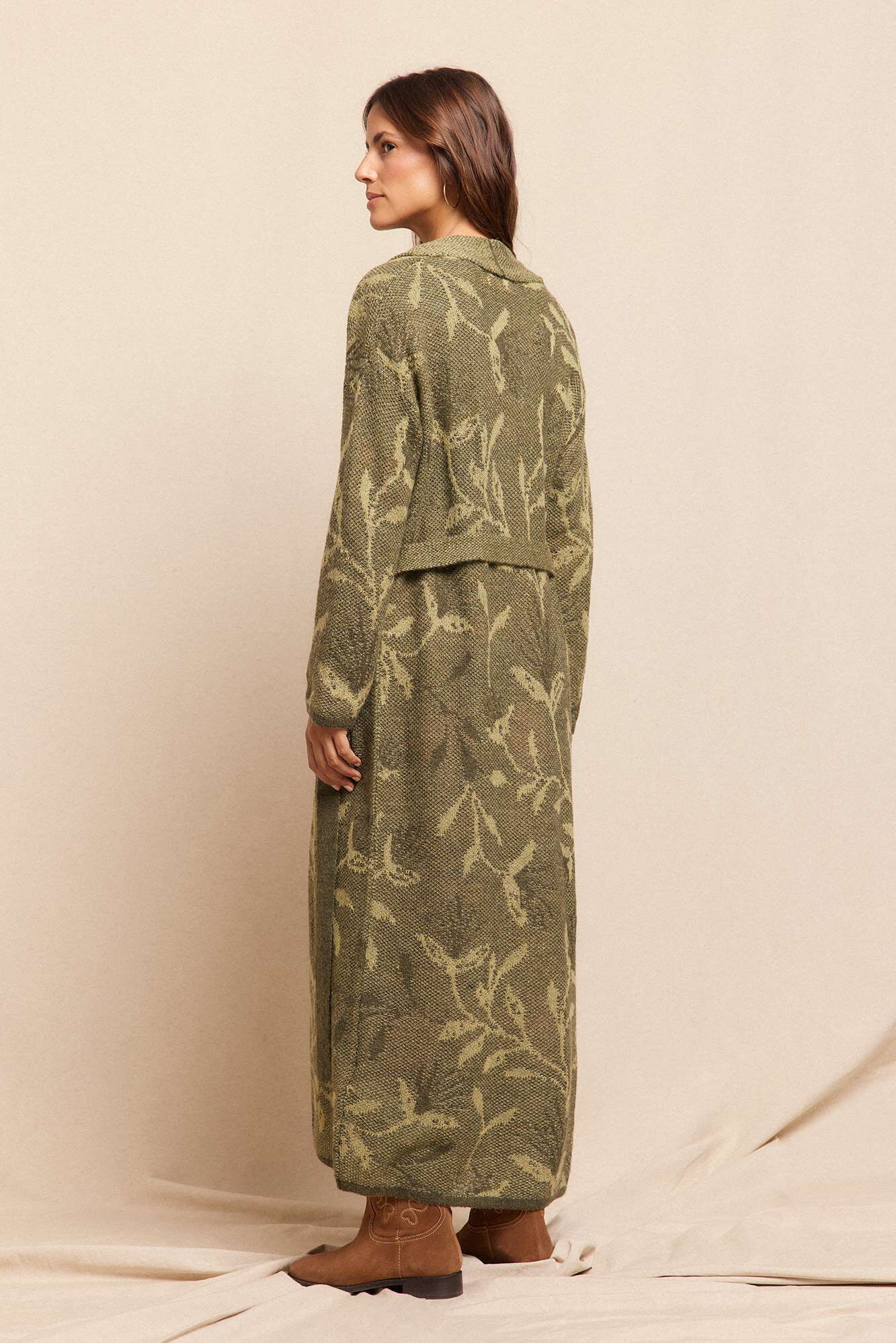 Slowlove Chamarra larga jacquard Verde