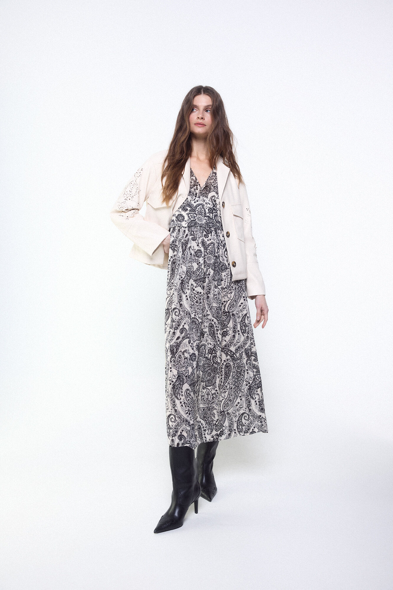 Slowlove Vestido fluido de jacquard