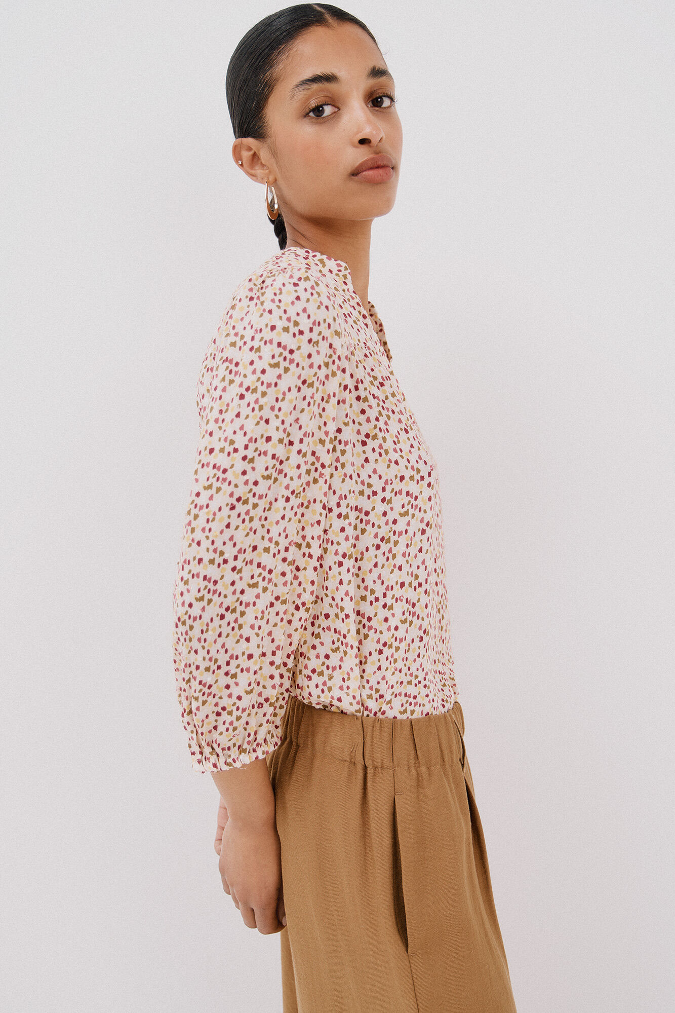 Cortefiel Blusa canes&uacute; delantro Multicolor