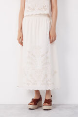 Cortefiel Falda con bordado Estampado beige