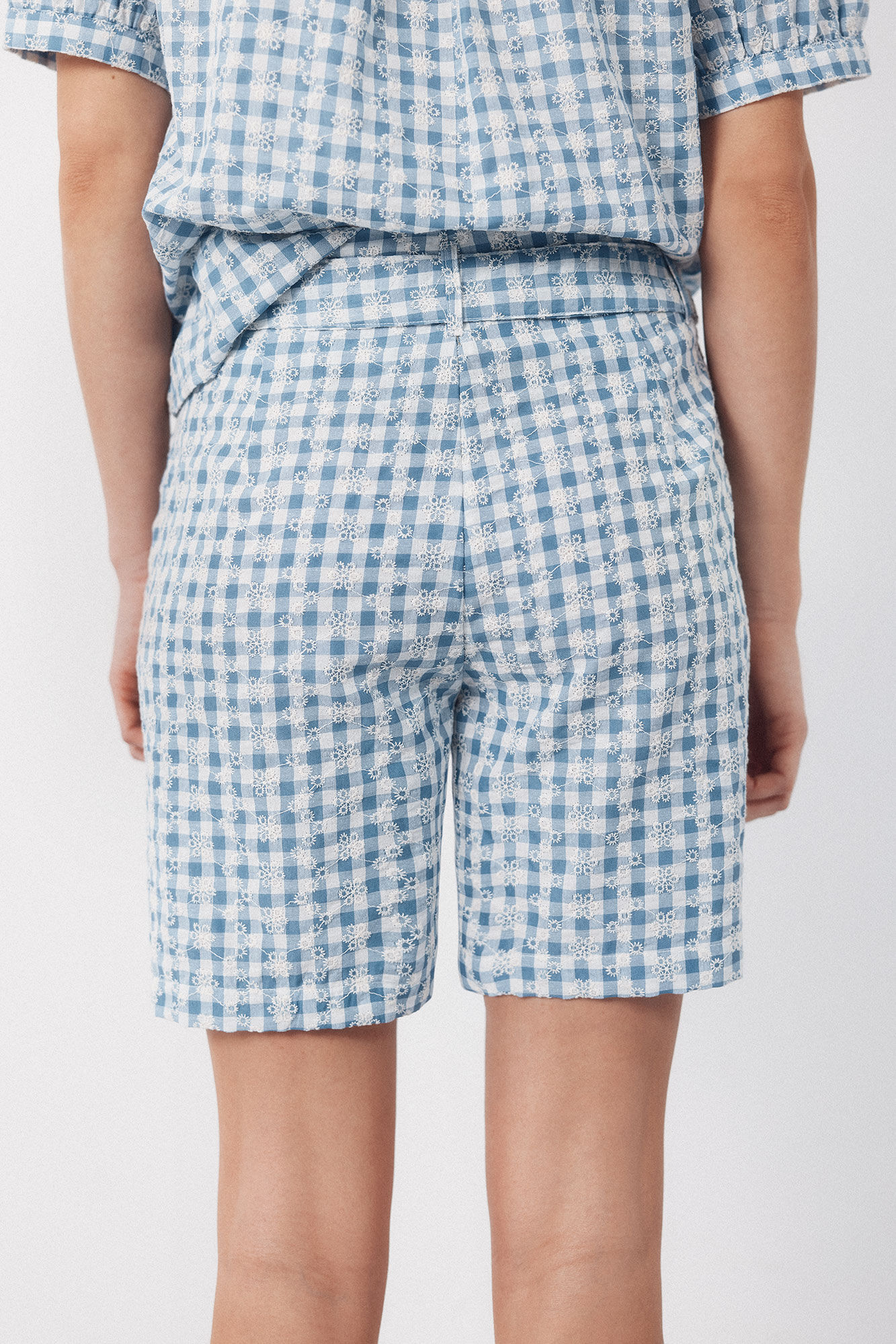 Cortefiel Bermudas vichy bordado Estampado azul