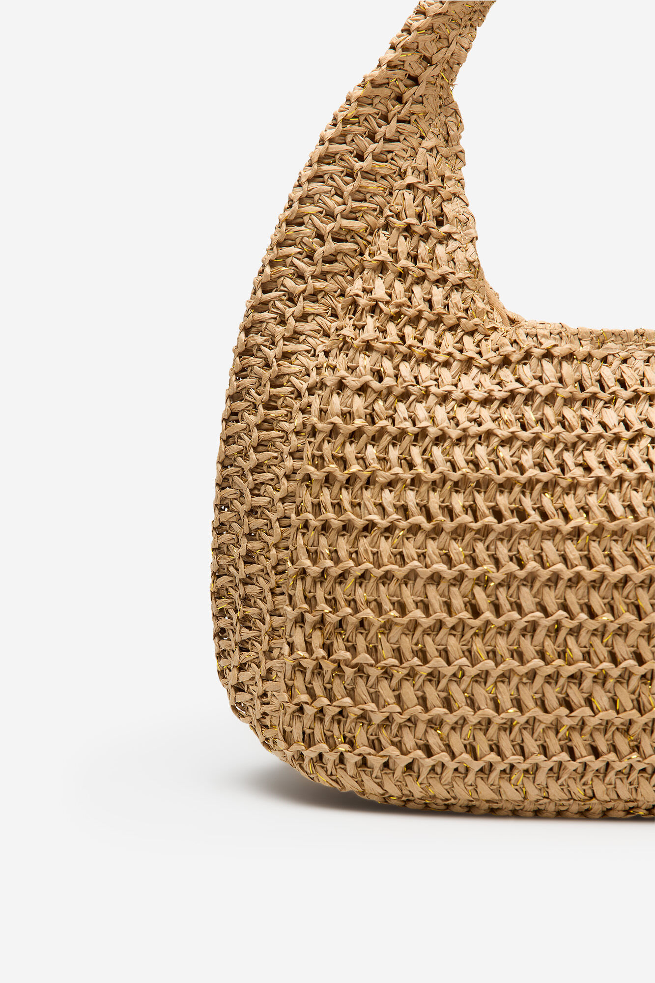 Cortefiel Bolsa hobo trenzada Marfil