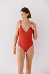 Cortefiel Traje de ba&ntilde;o modelador con argollas Rojo