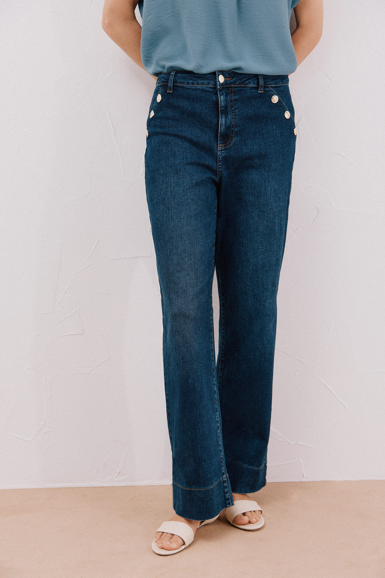 Cortefiel Pantalones palazzo botones