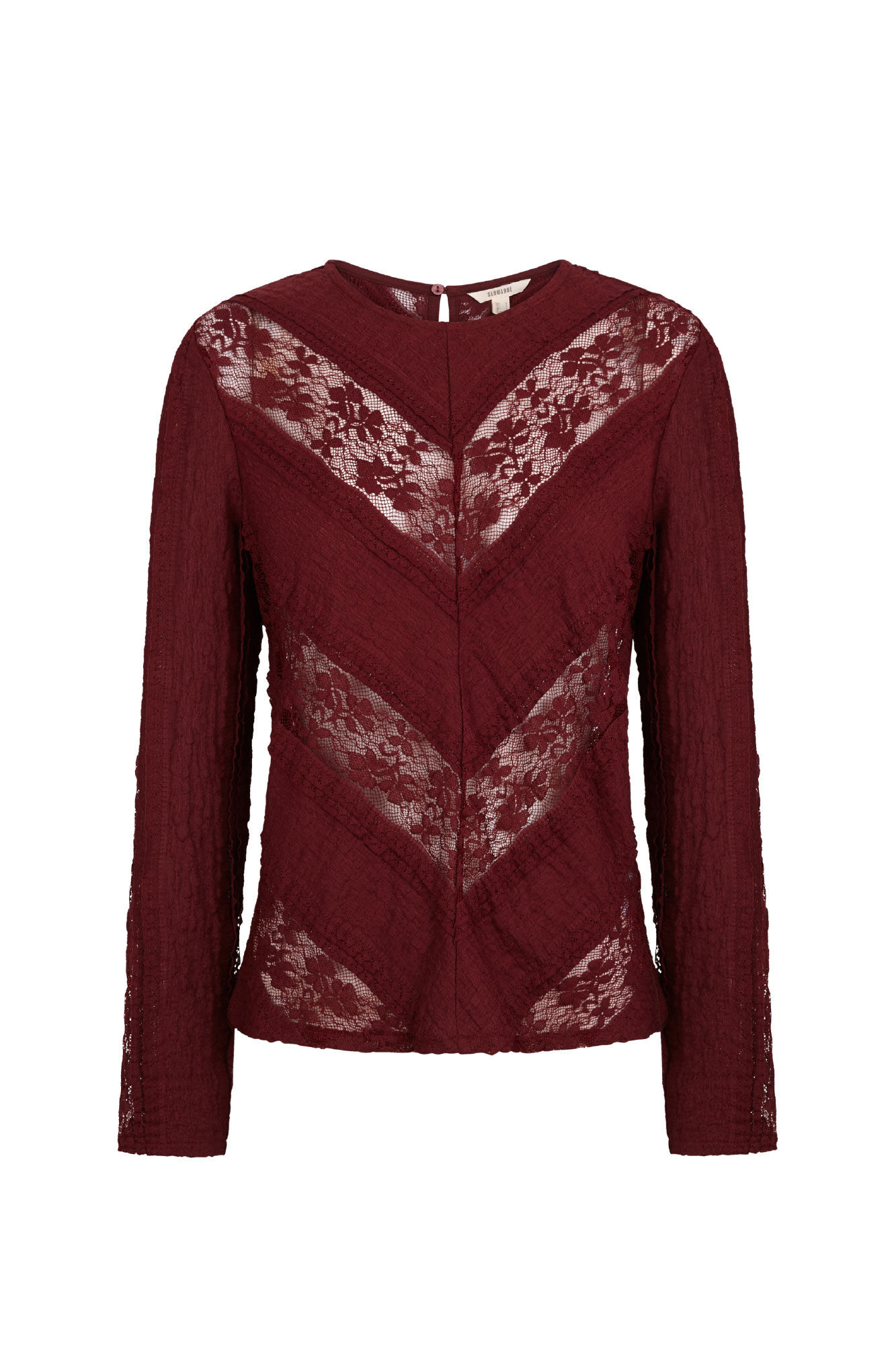 Slowlove Top encaje combinado Vino
