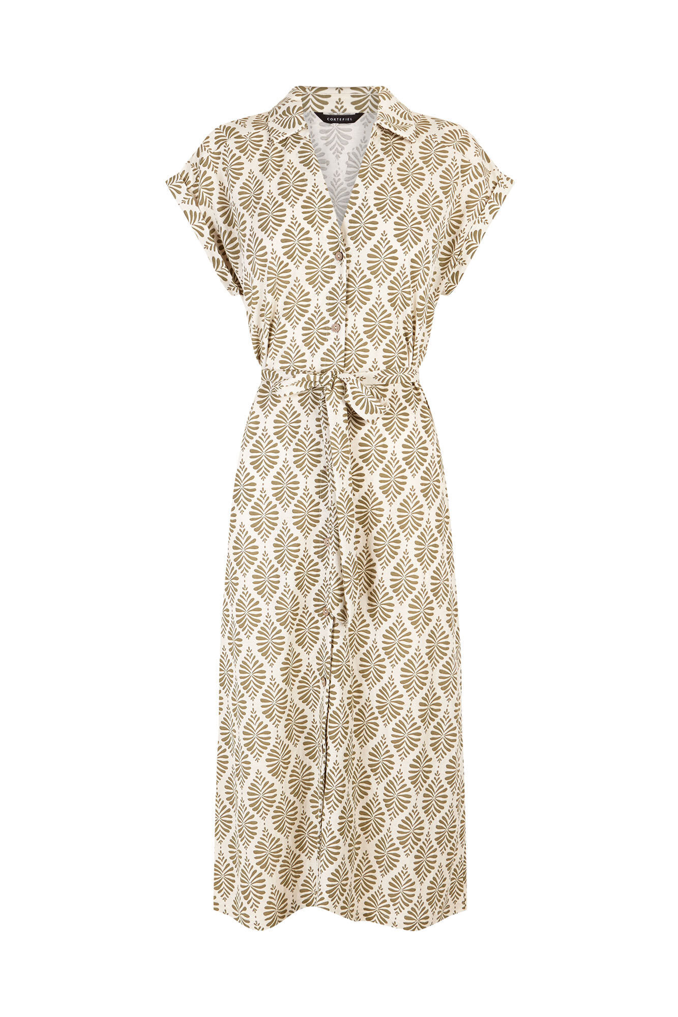 Cortefiel Vestido camisero Estampado blanco