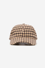 Cortefiel Gorra a cuadros Estampado marr&oacute;n