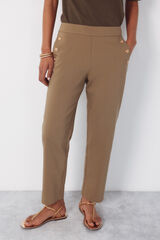 Cortefiel Pantal&oacute;n botones dorados Kaki