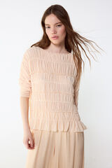 Slowlove Top con frunces Naranja