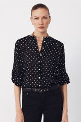 Cortefiel Blusa cuello redondo Estampado gris