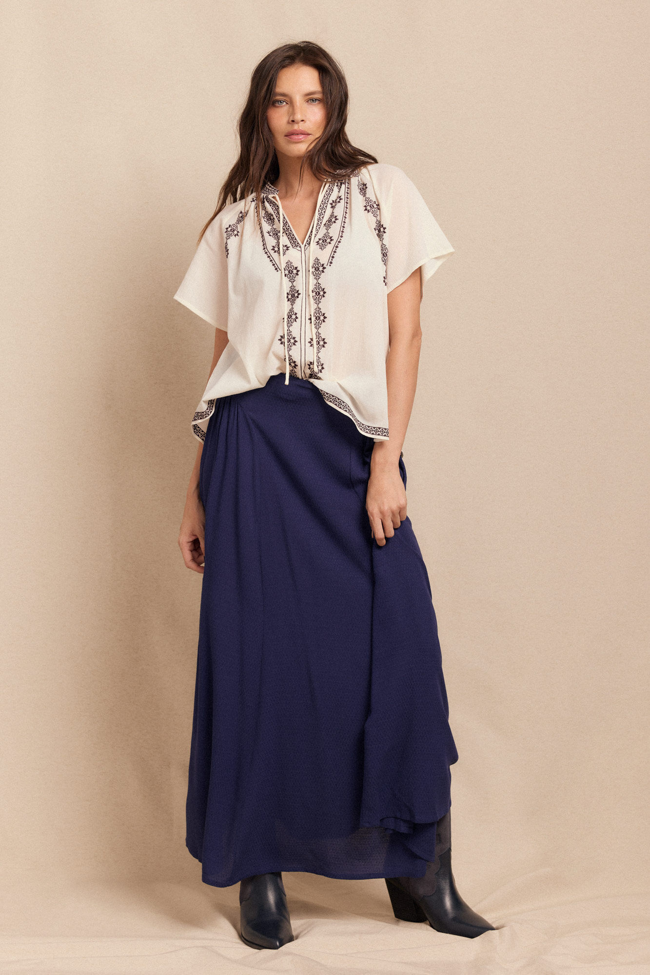 Slowlove Blusa con bordados Blanco