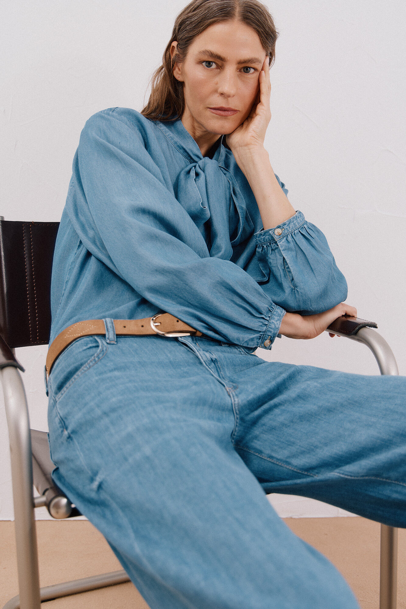 Cortefiel Jeans palazzo largos Azul