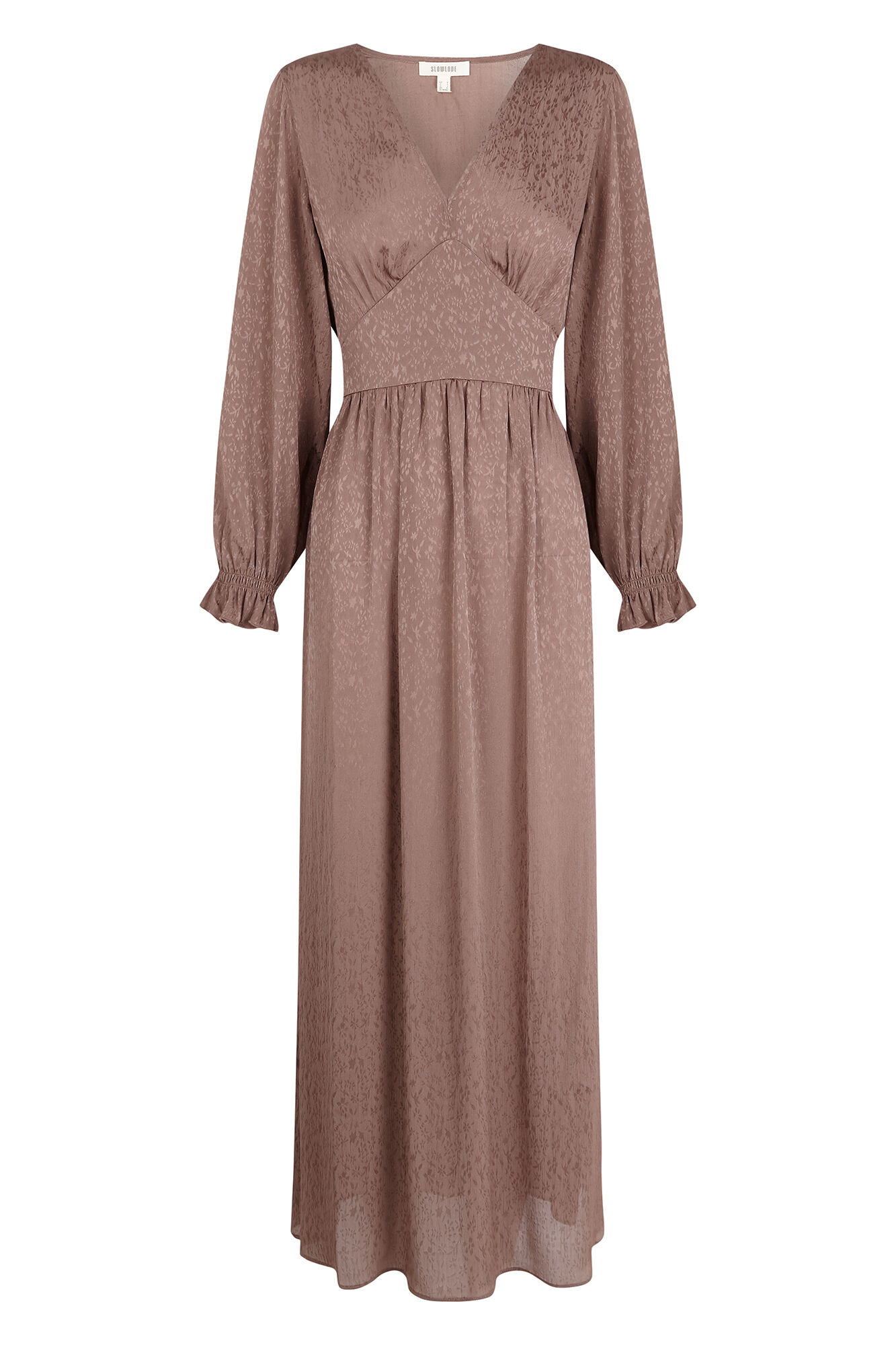 Slowlove Vestido fluido de jacquard Marr&oacute;n