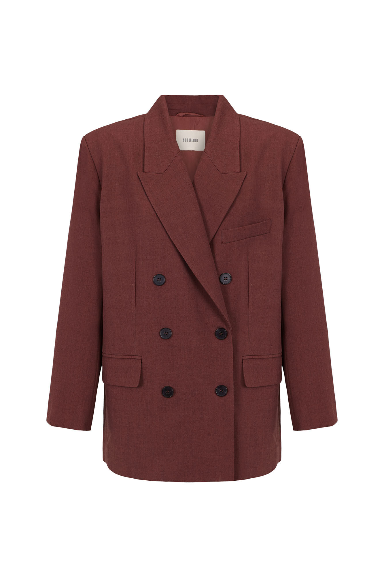 Slowlove Blazer de corte oversize Vino