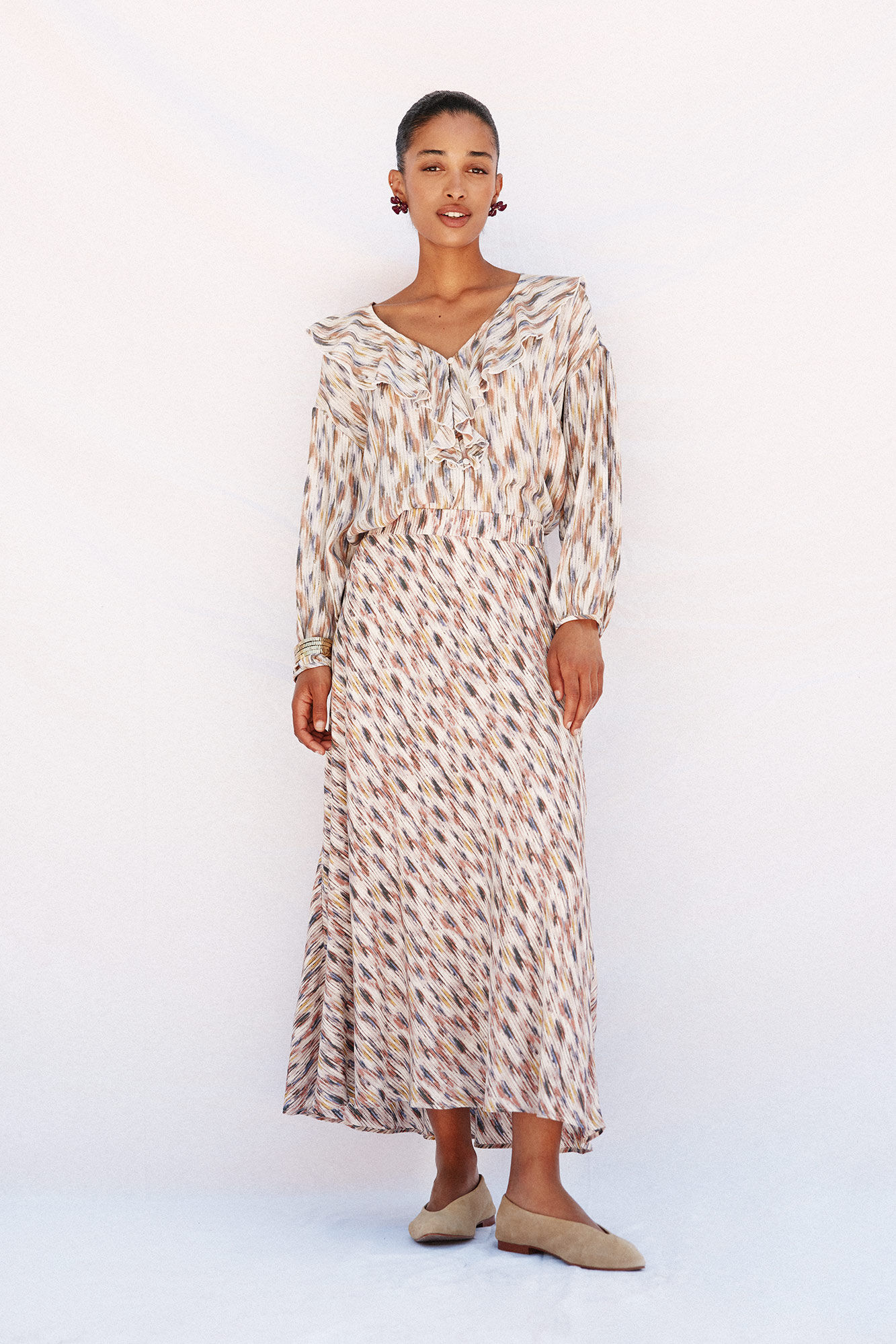 Cortefiel Falda estampada con vuelo