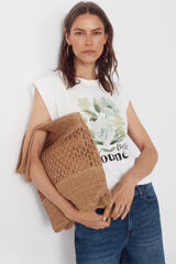 Cortefiel Playera estampada Blanco