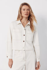 Cortefiel Camisa de mezclilla suave Marfil