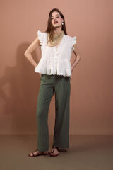 Slowlove Pantal&oacute;n de pata ancha Estampado verde
