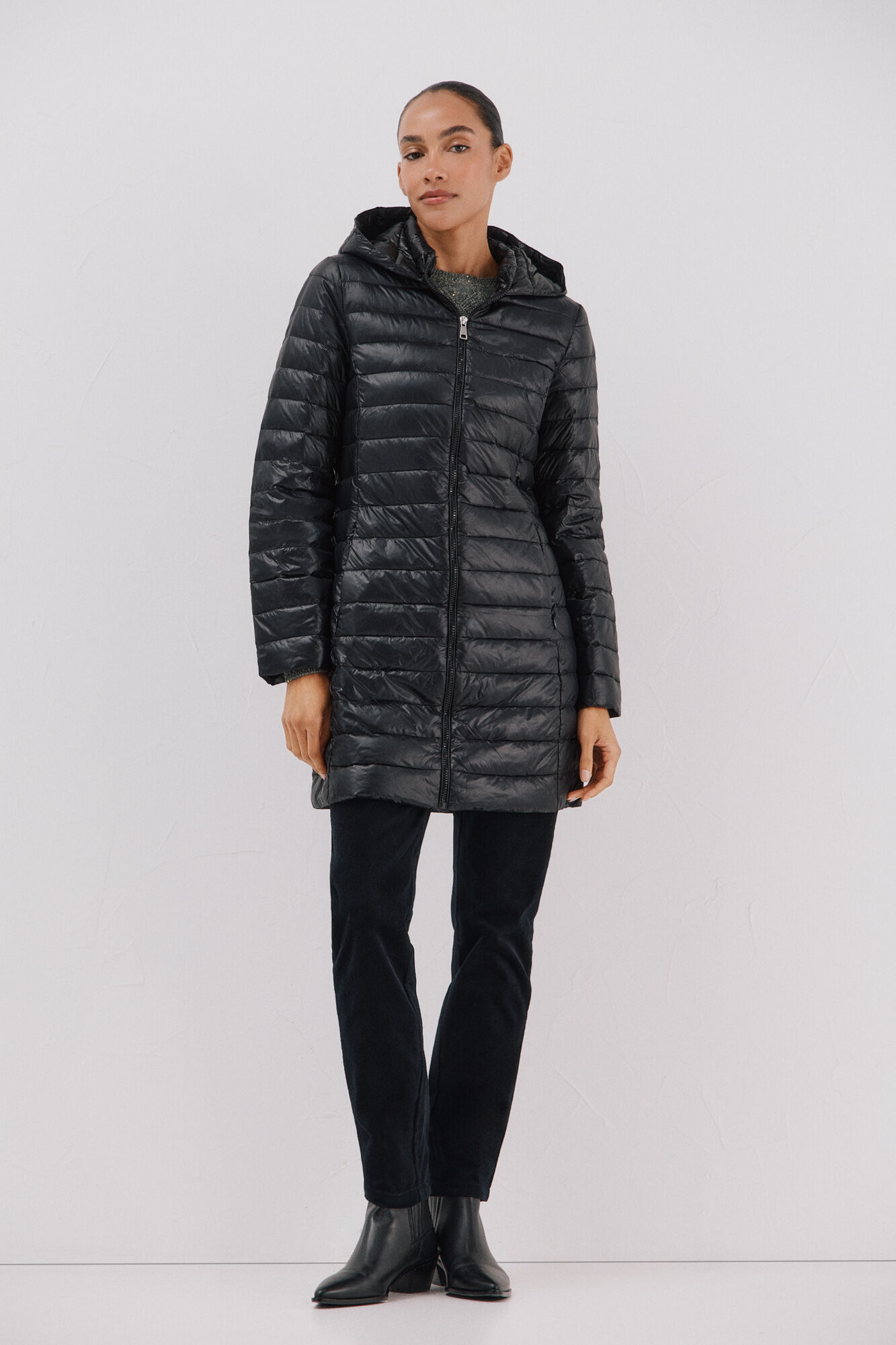 Cortefiel Abrigo largo plumas