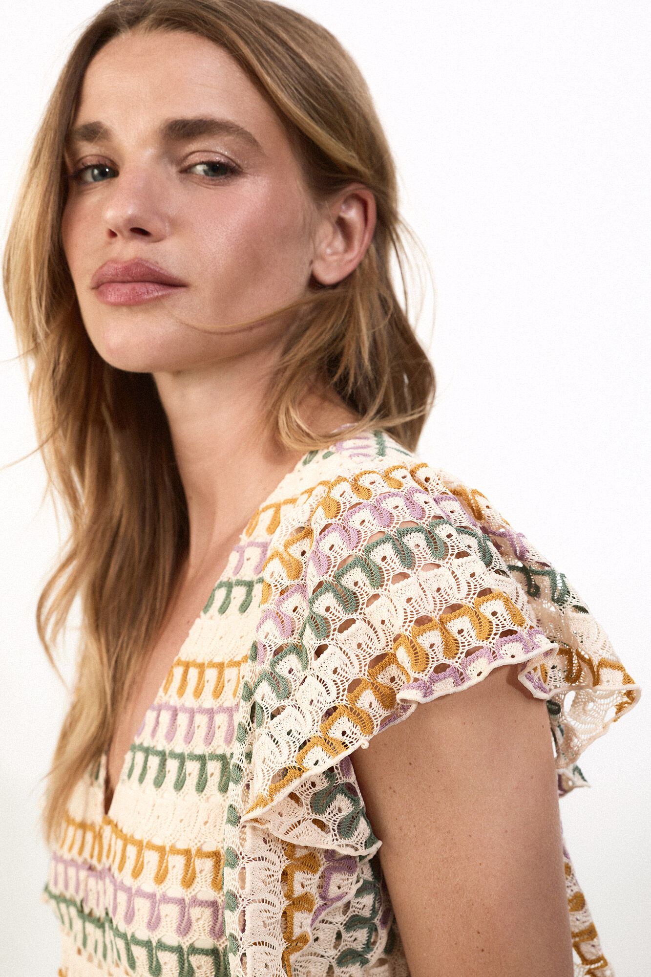 Slowlove Vestido estructura multicolor Naranja
